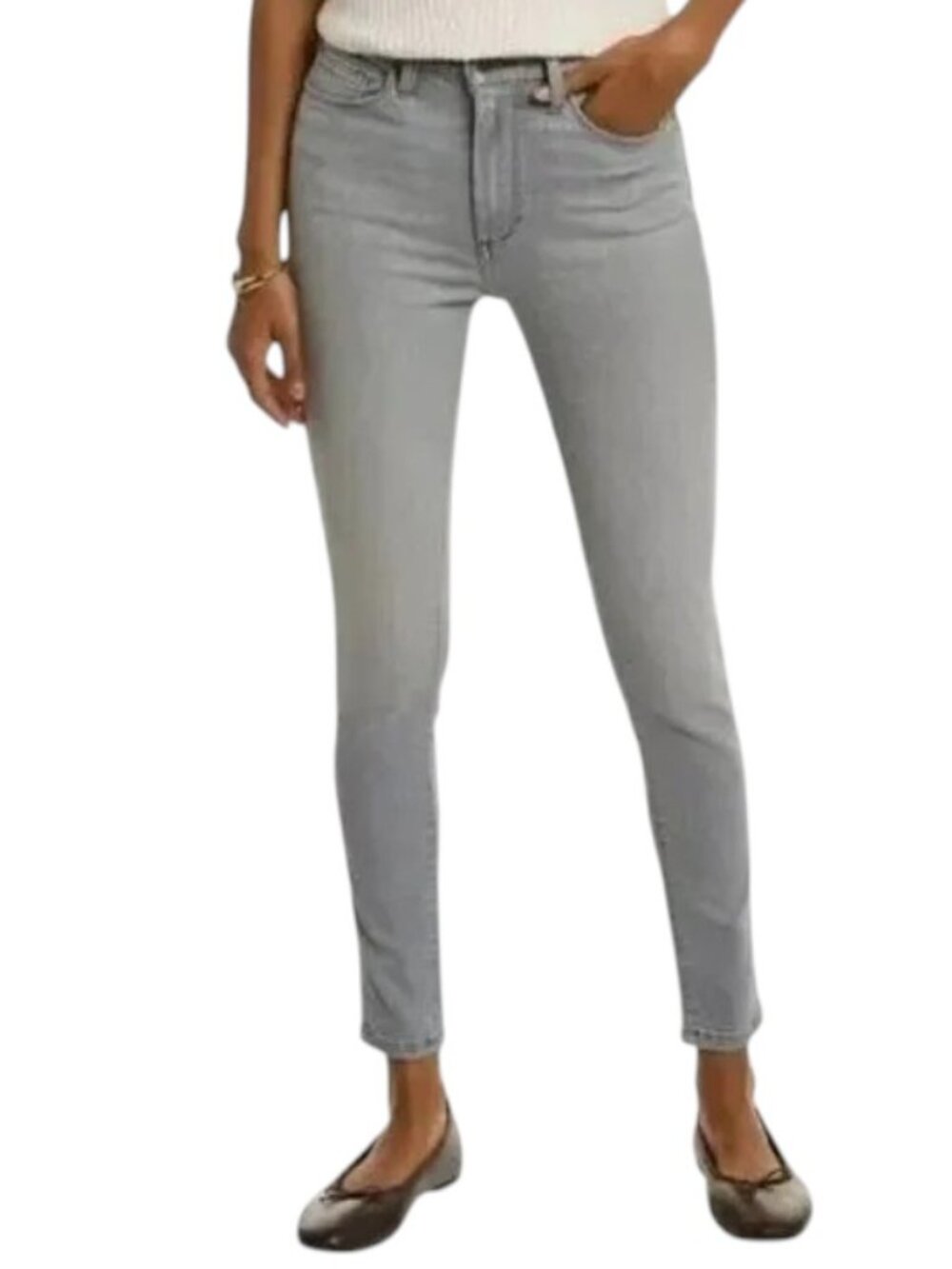 Joe's Jeans Mirabella Skinny Leg Jeans Light Gray Size 26 Stretch High Rise
